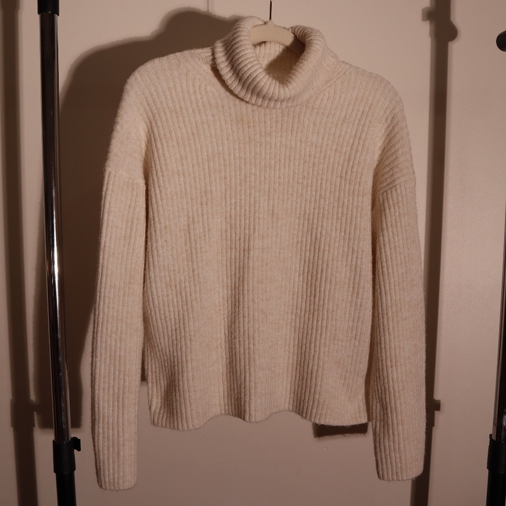 White turtle neck sweater